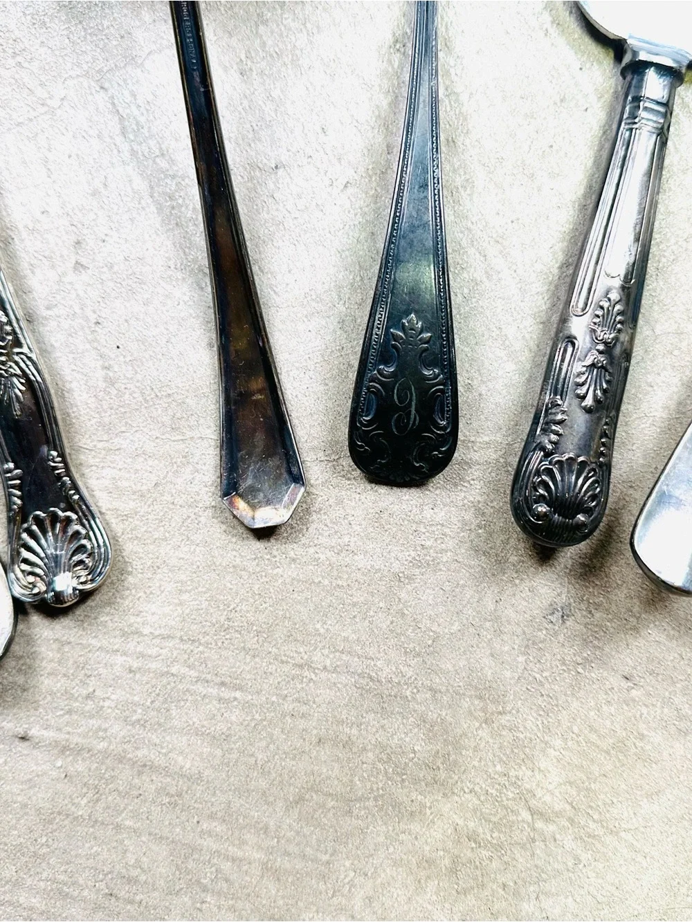 Vintage Silverplate Serving Utensil Lot Pasta Tongs Ladles Cake Server 8 Pieces